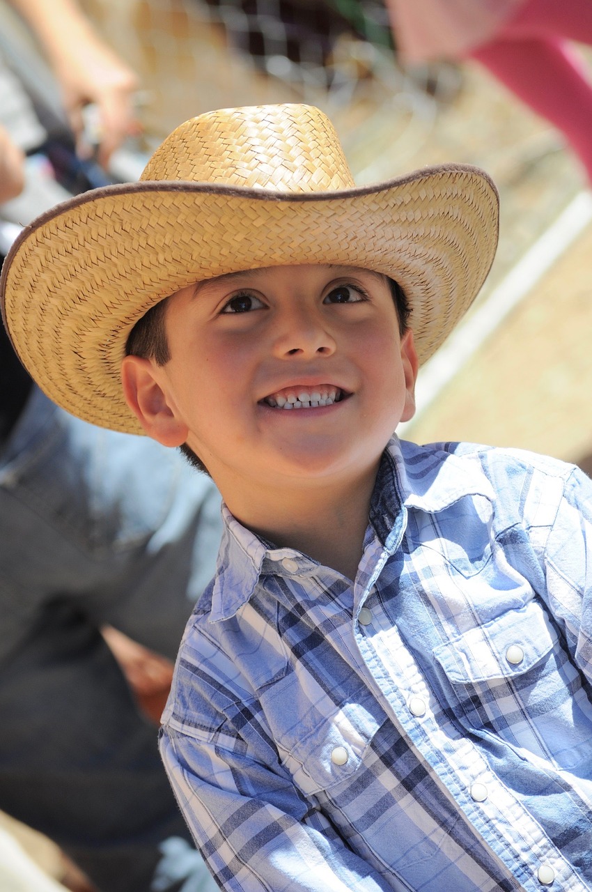 Image - boy cowboy hat child farm country