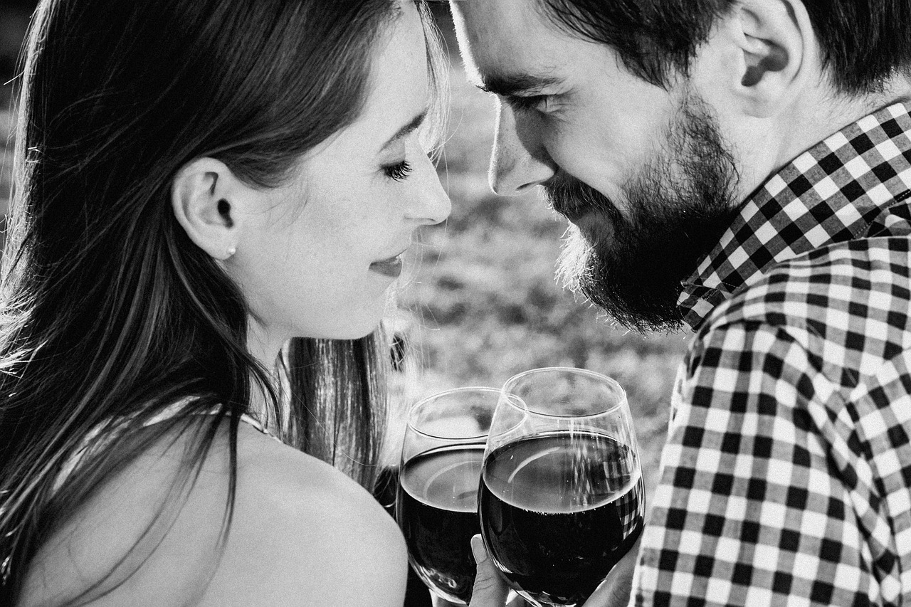 Image - people man woman wine couple