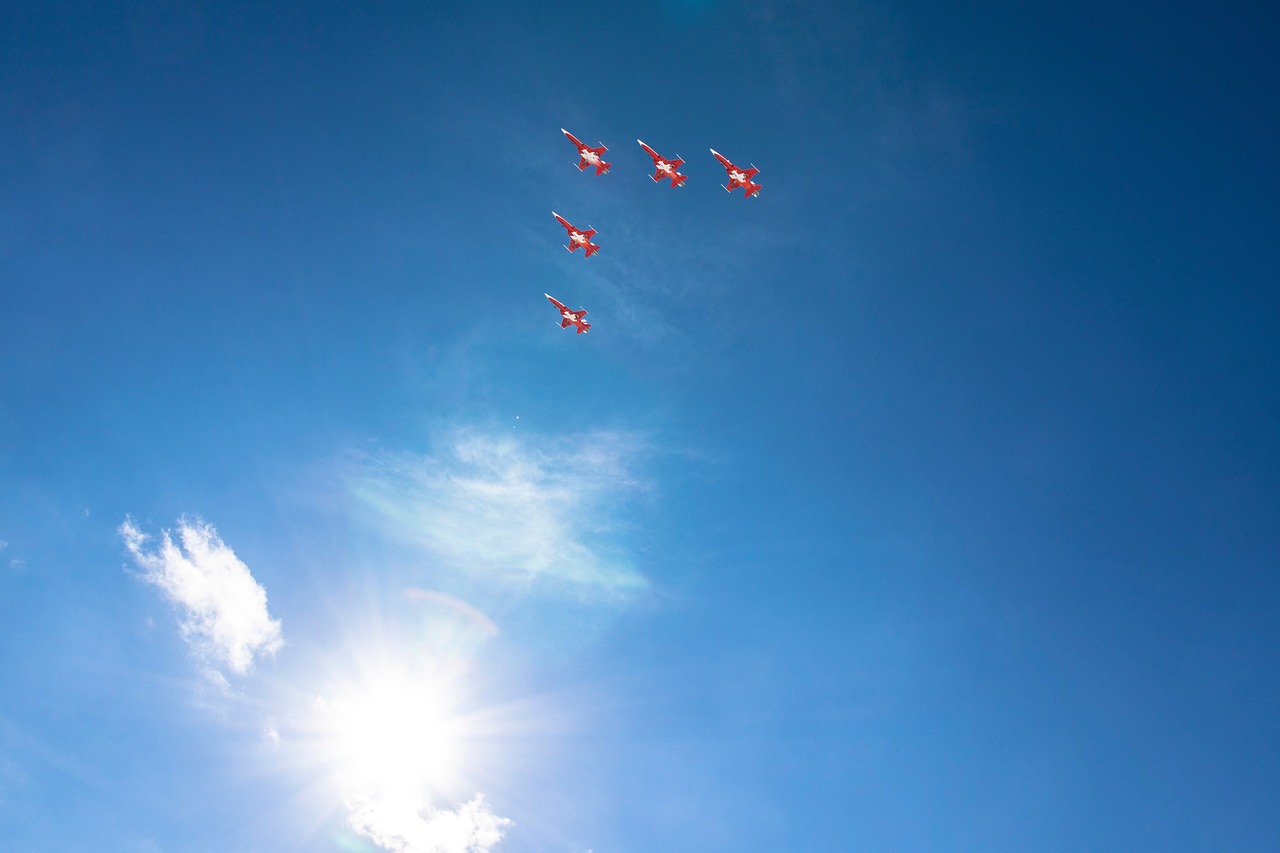 Image - clouds sky blue sun airplane