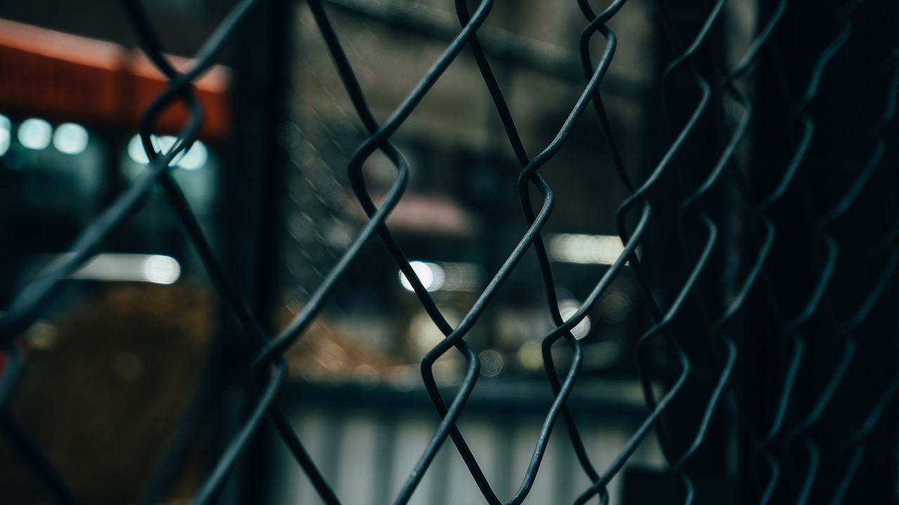 Image - fence wire barrier bokeh dark