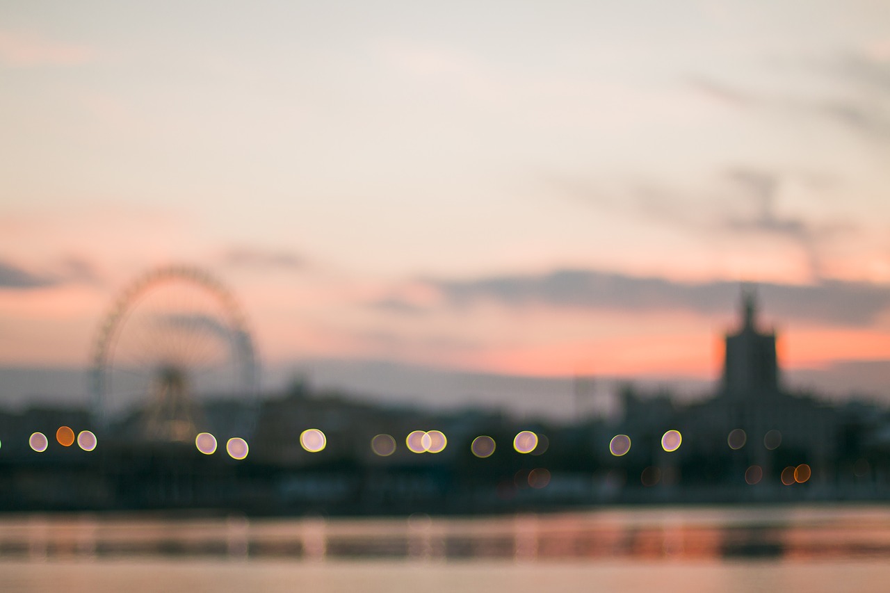 Image - sky clouds bokeh amusement park