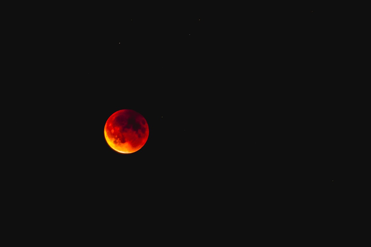 Image - moon red sky dark full