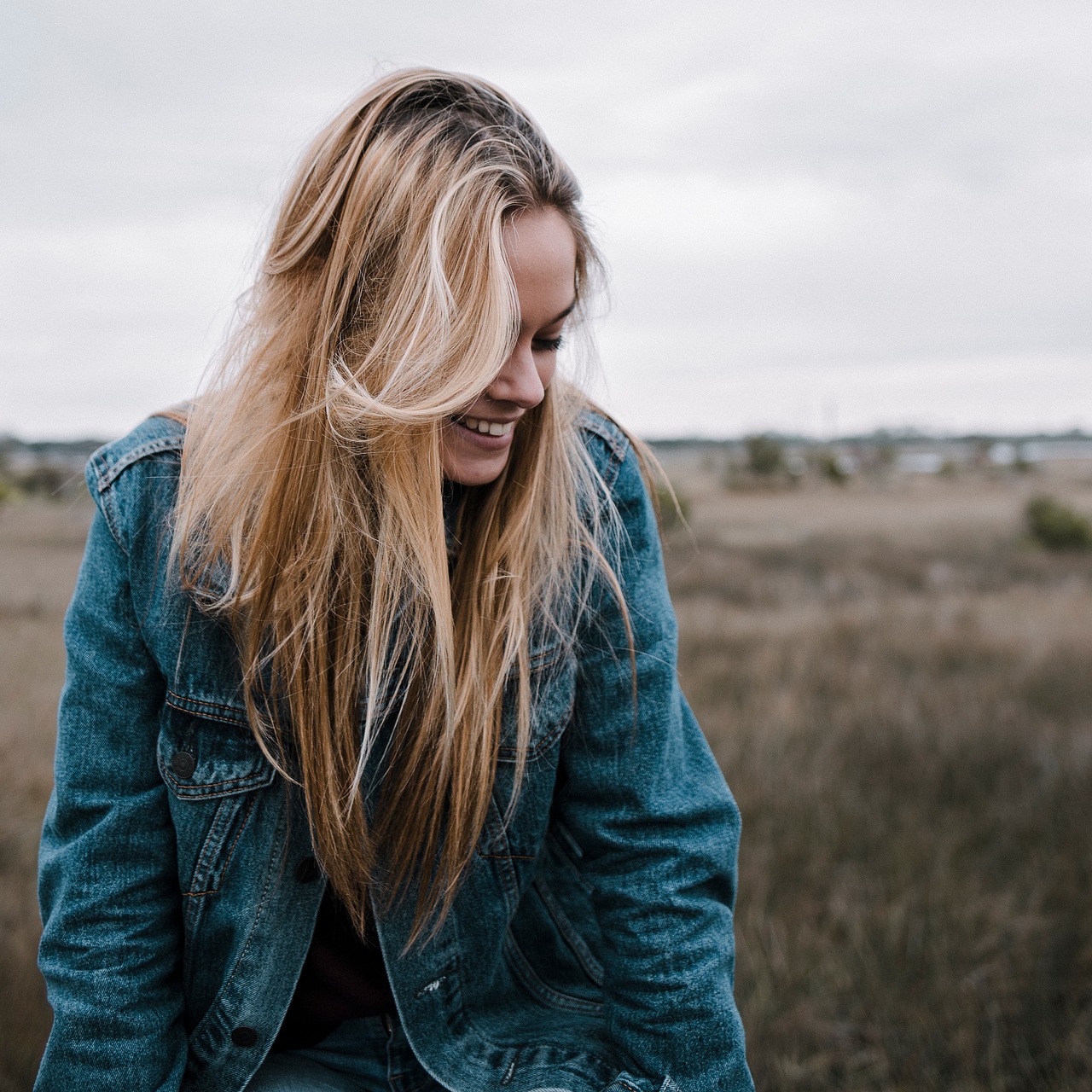 Image - people lady woman denim jacket