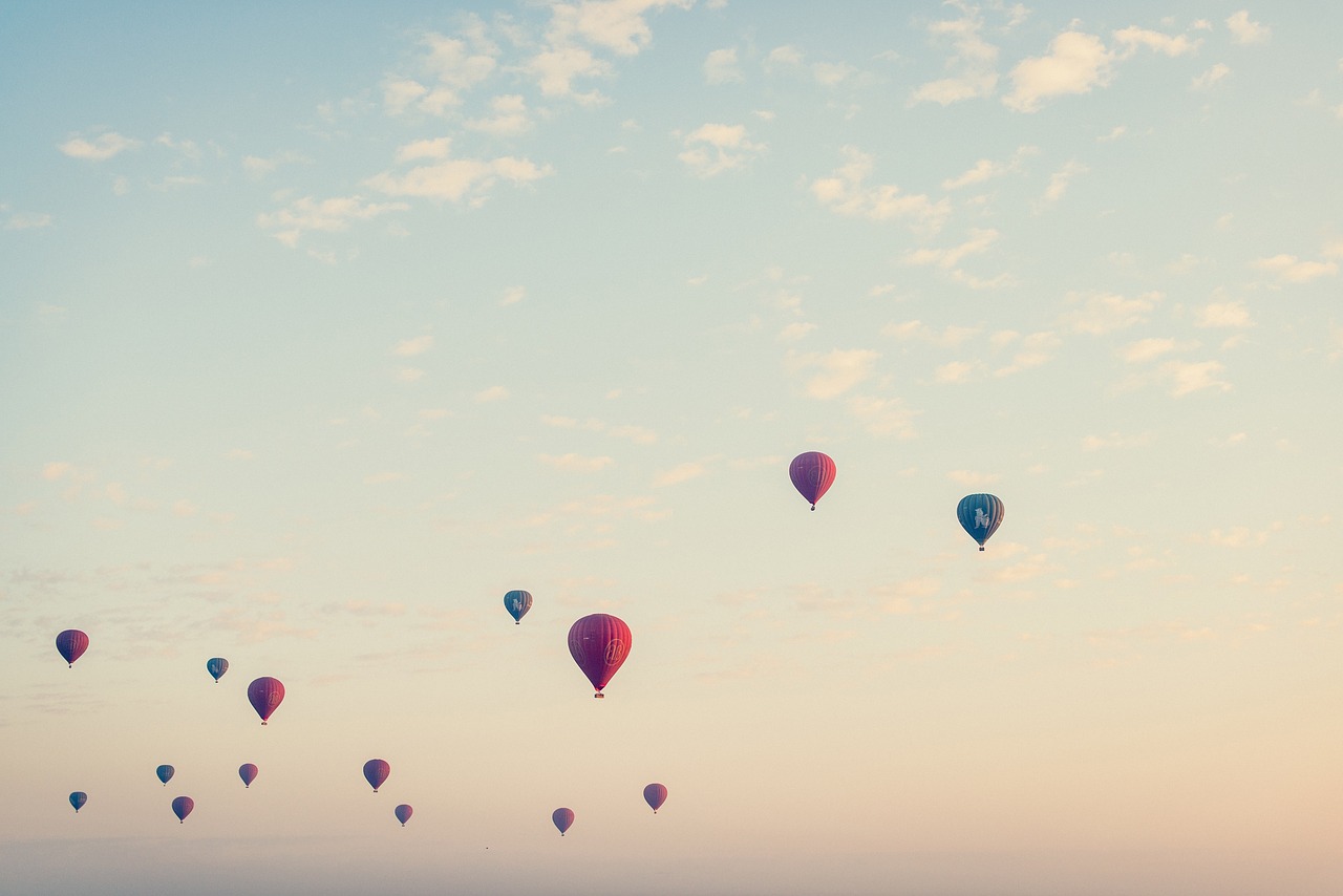 Image - hot air balloon up basket sun