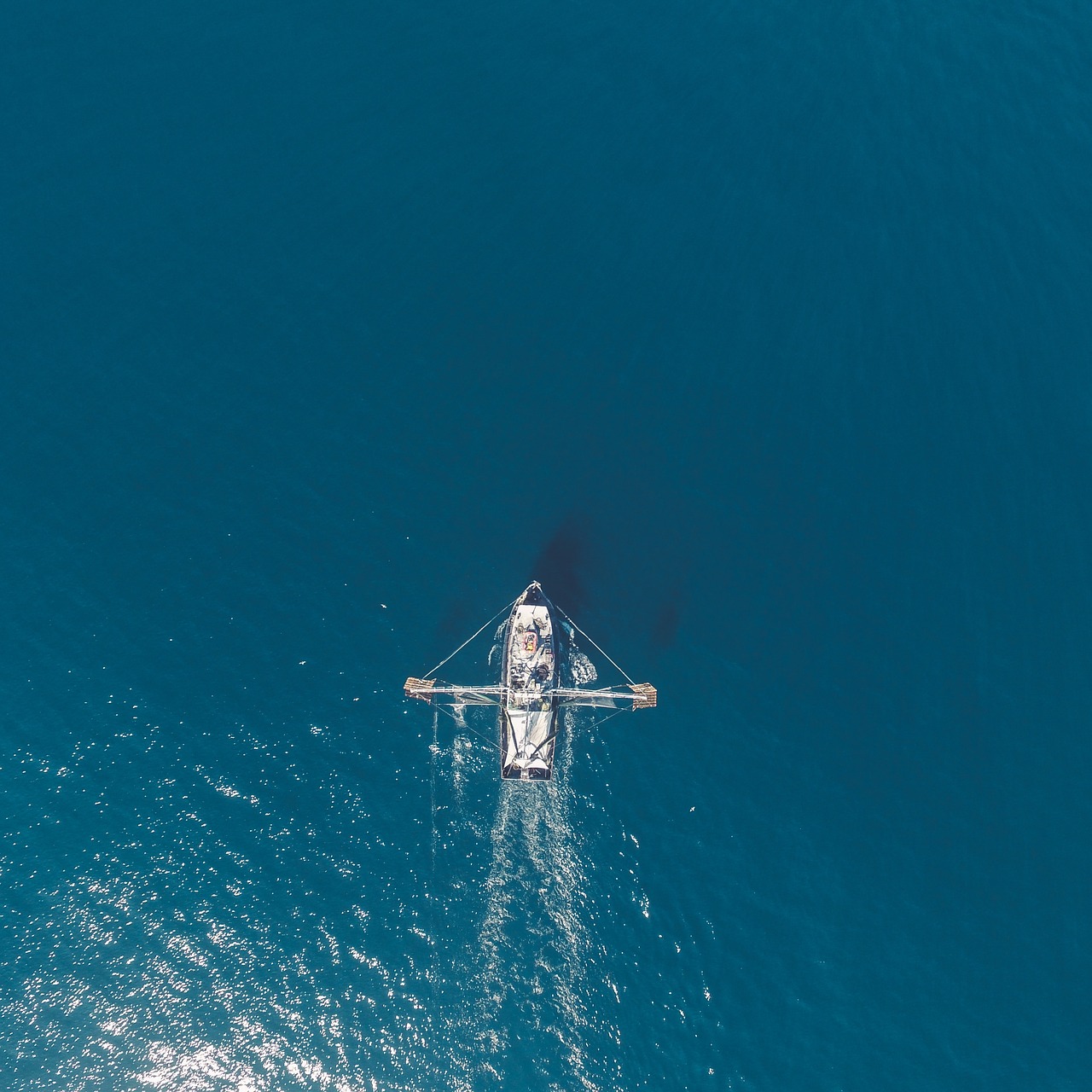 Image - boat ocean sea wave nature aerial