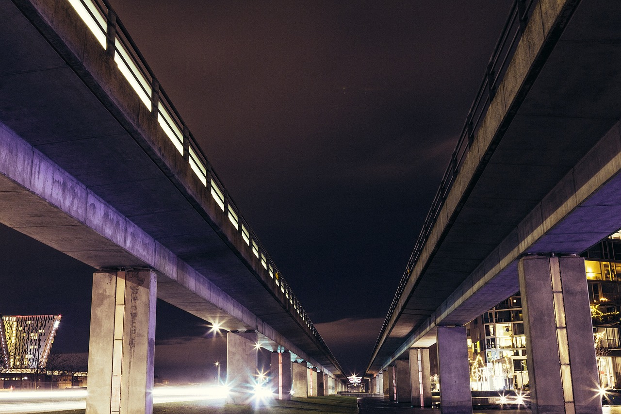 Image - bridge lights city vehicle road