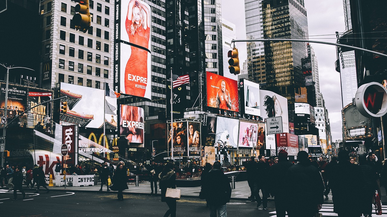 Image - urban city billboard people man