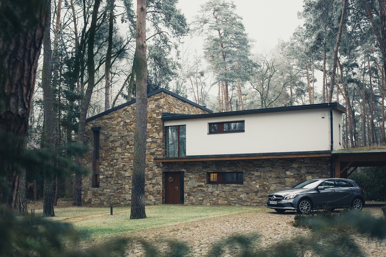 Image - car vehicle house park trees
