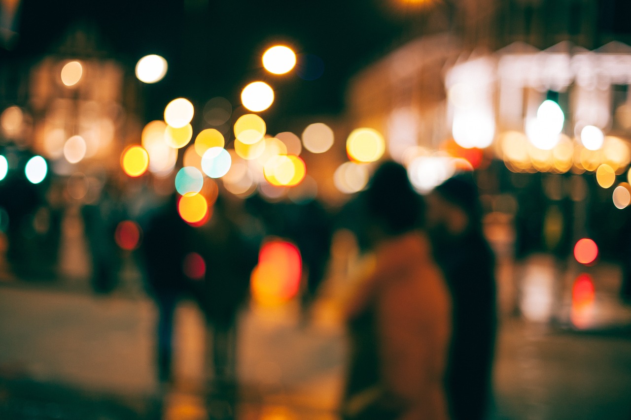 Image - bokeh urban city street night