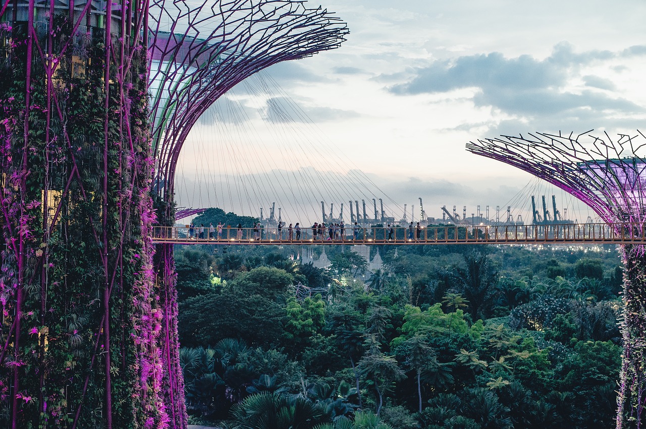 Image - tower garden plants hanging bridge