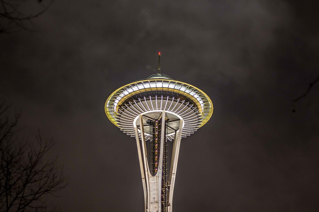 Image - tower city urban lights branches