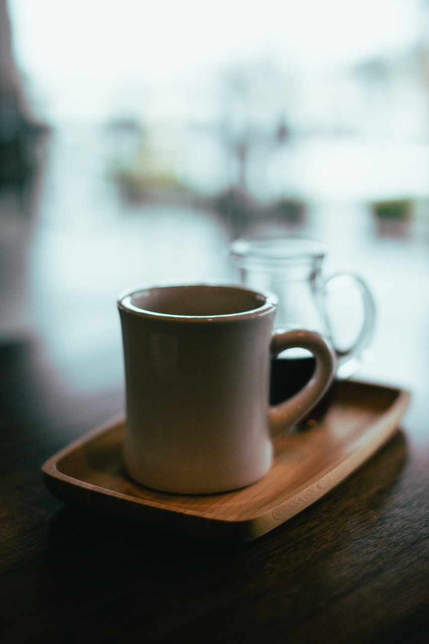Image - cup mug coffee tea plate wood