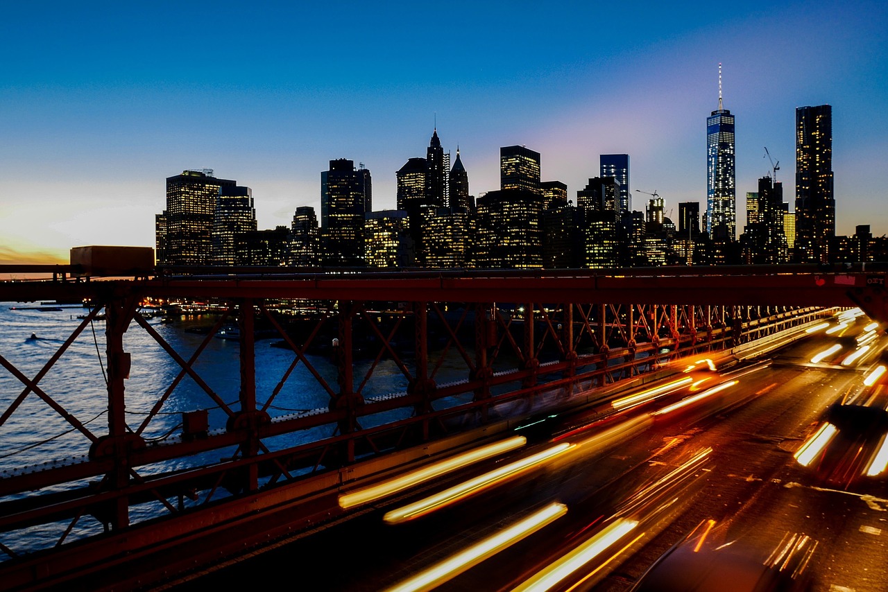 Image - bridge lights city vehicle road