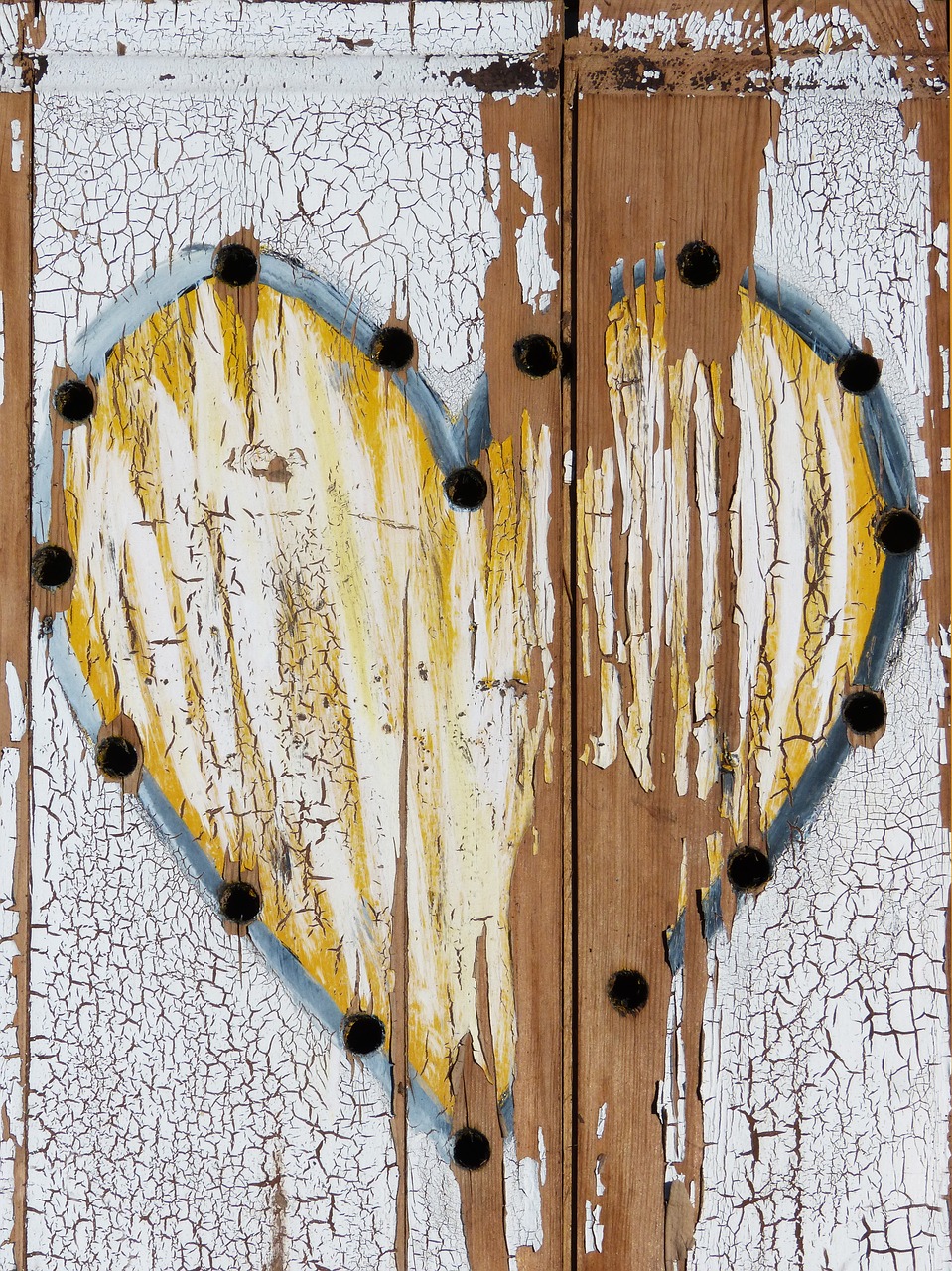 Image - heart peeling paint tousled worn