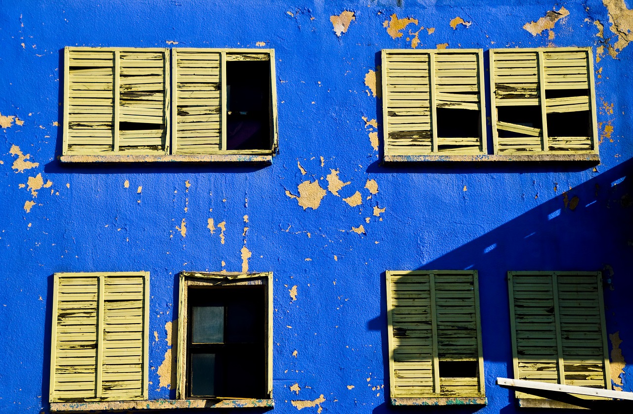Image - window dark blue yellow blue