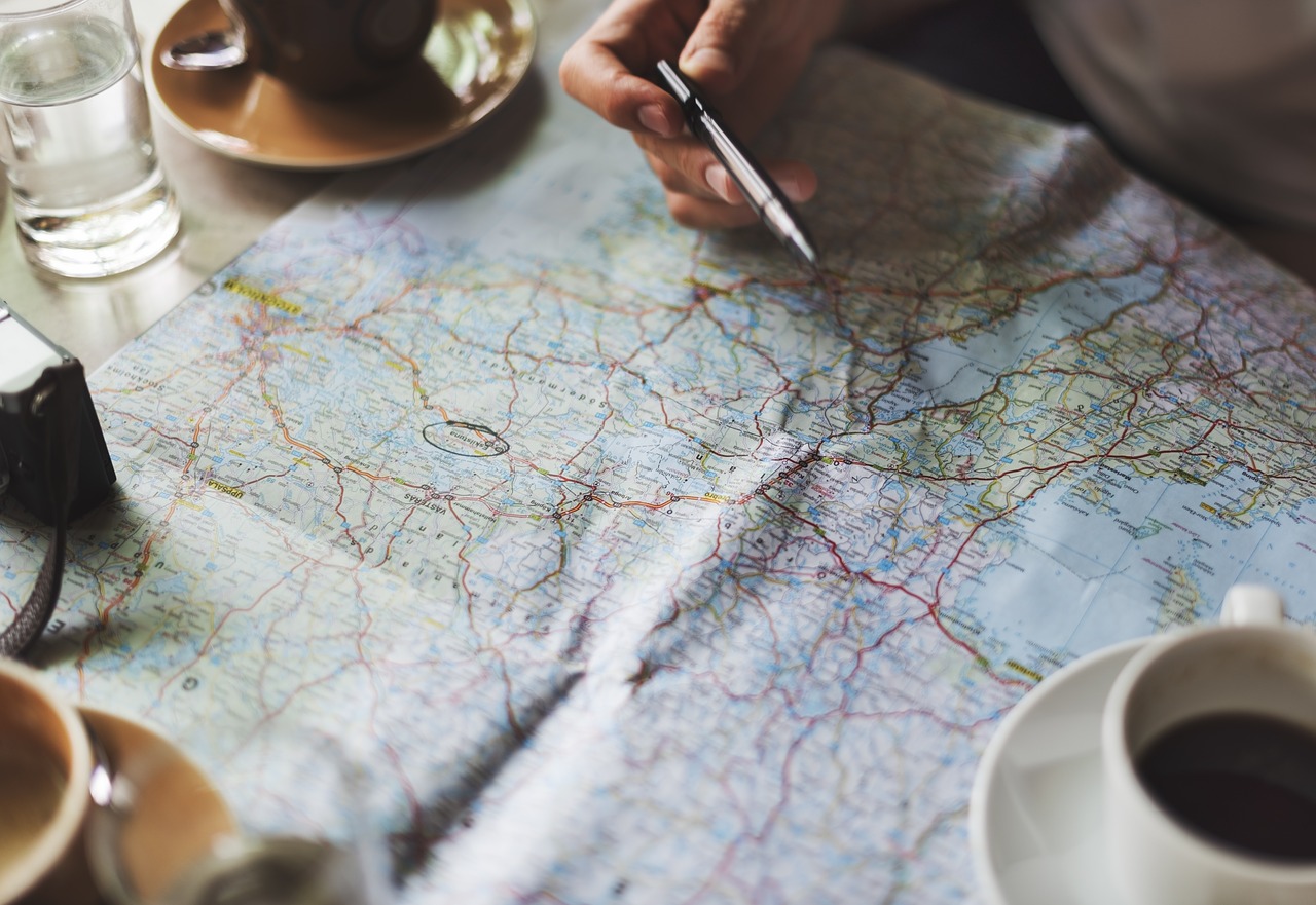 Image - map travel coffee water glass mug