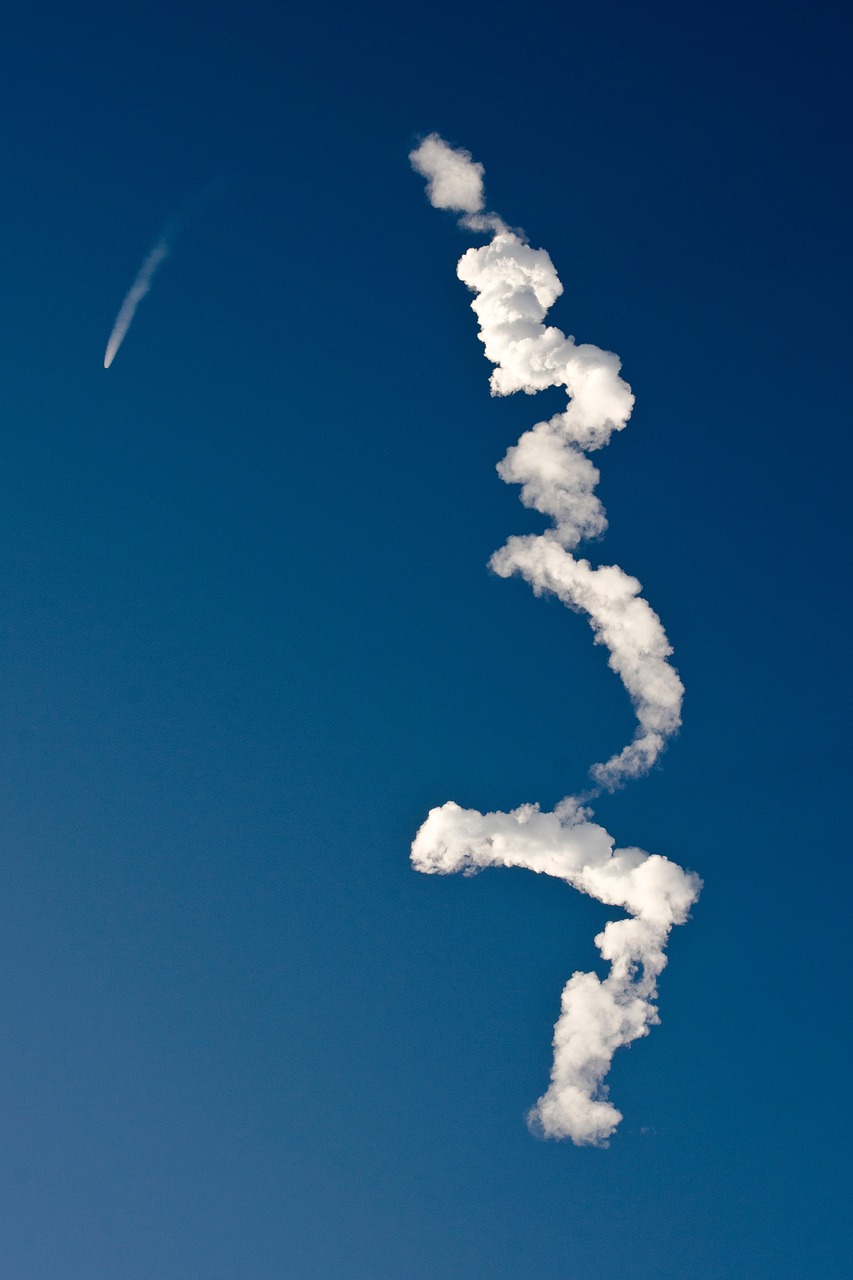 Image - clouds sky smoke blue white