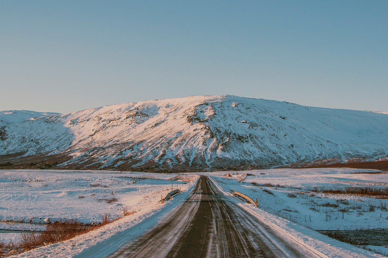 Image - road path snow winter highland