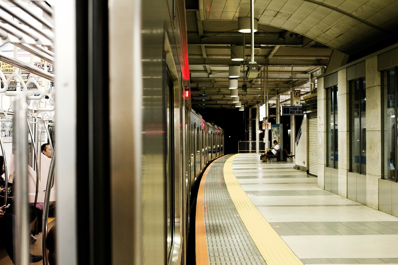 Image - trail train station people man