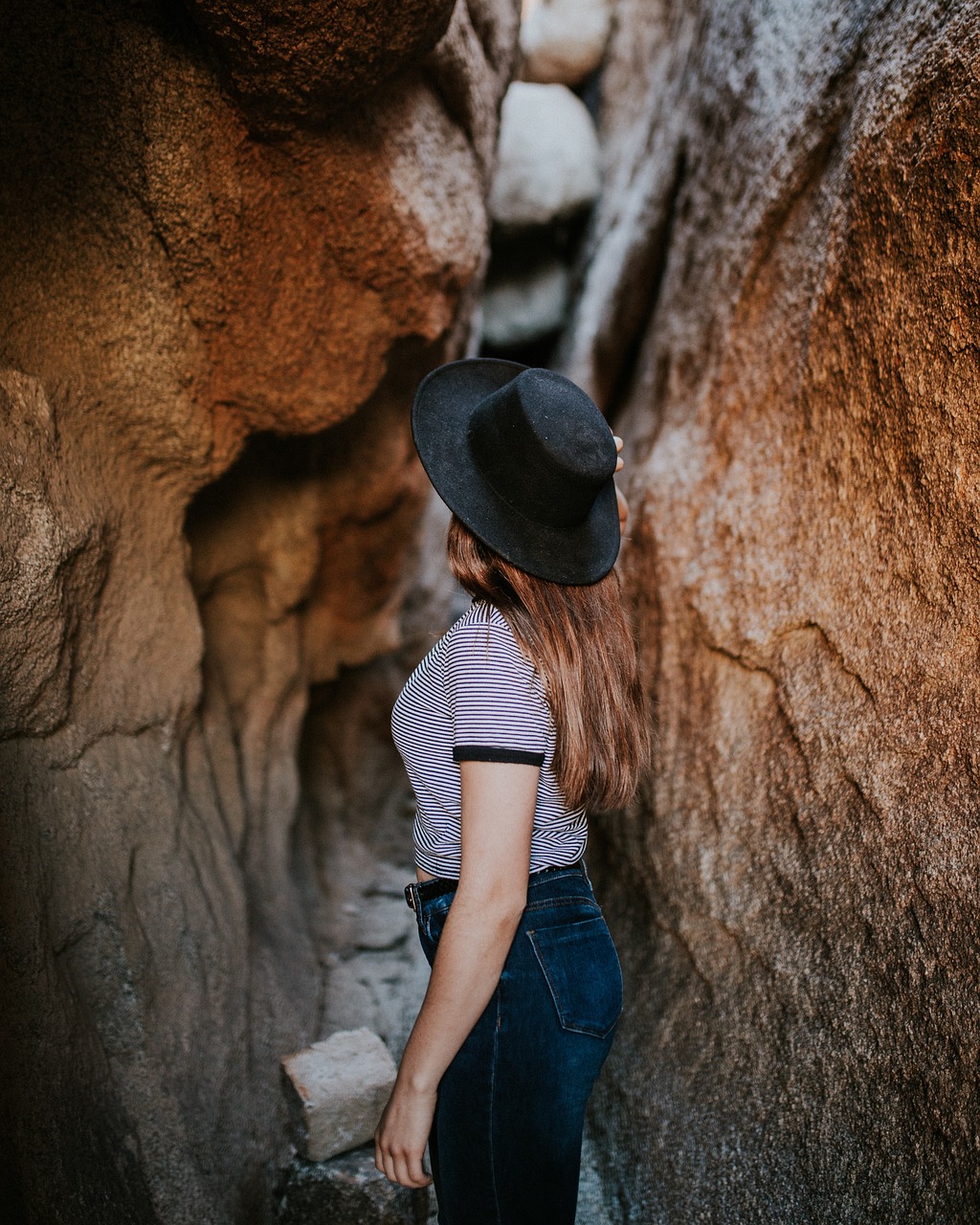 Image - people girl woman female rocks