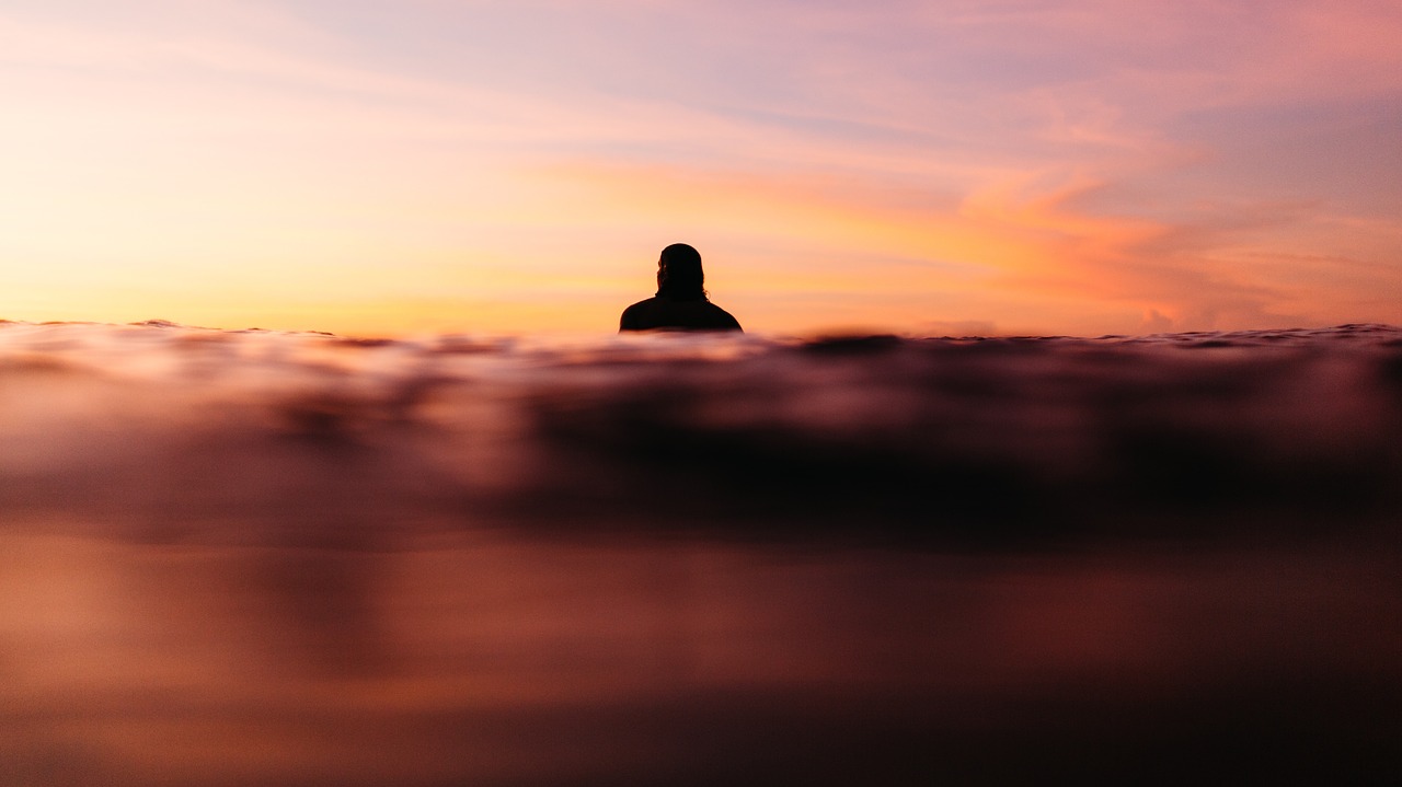 Image - sea water people swimming orange