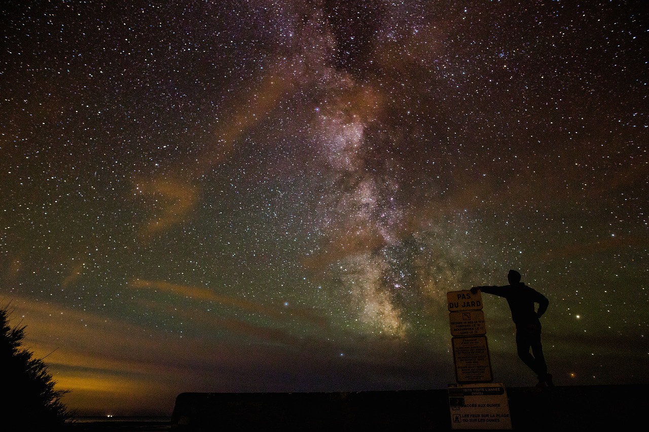 Image - dark cloud sky night stars galaxy