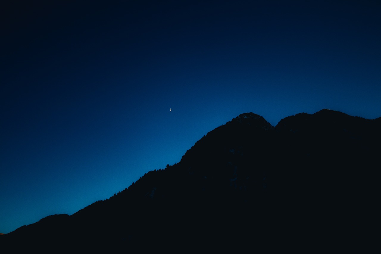 Image - mountain dark silhouette blue sky