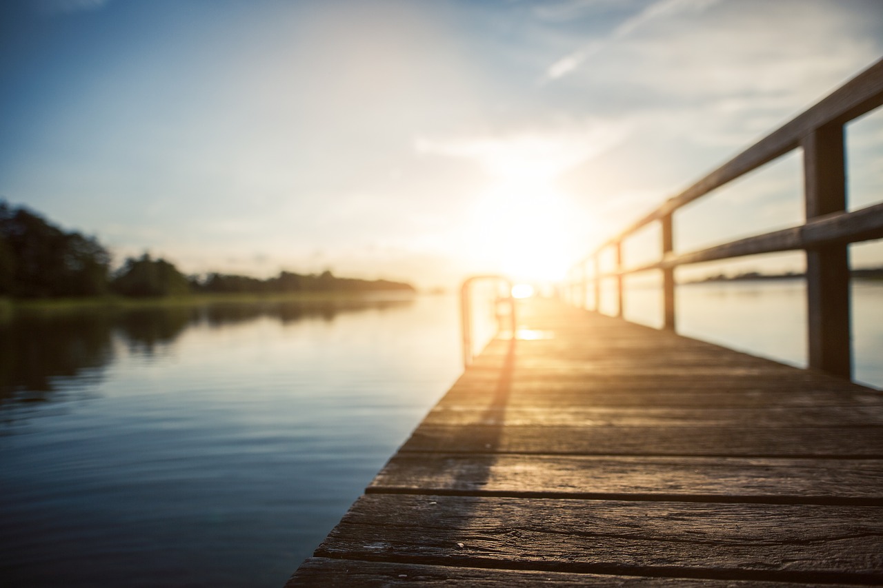Image - wooden bridge architecture sunset