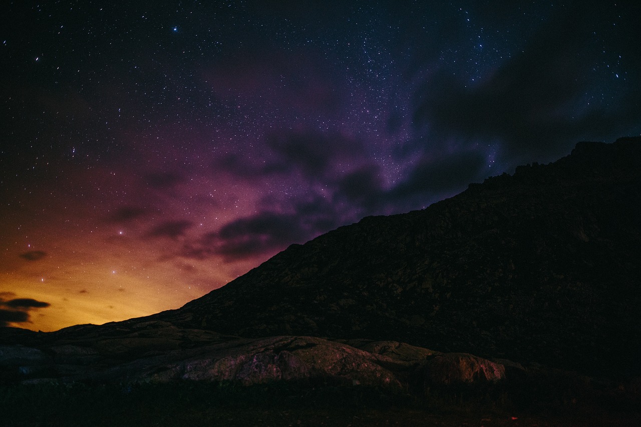 Image - dark night sky cloud stars