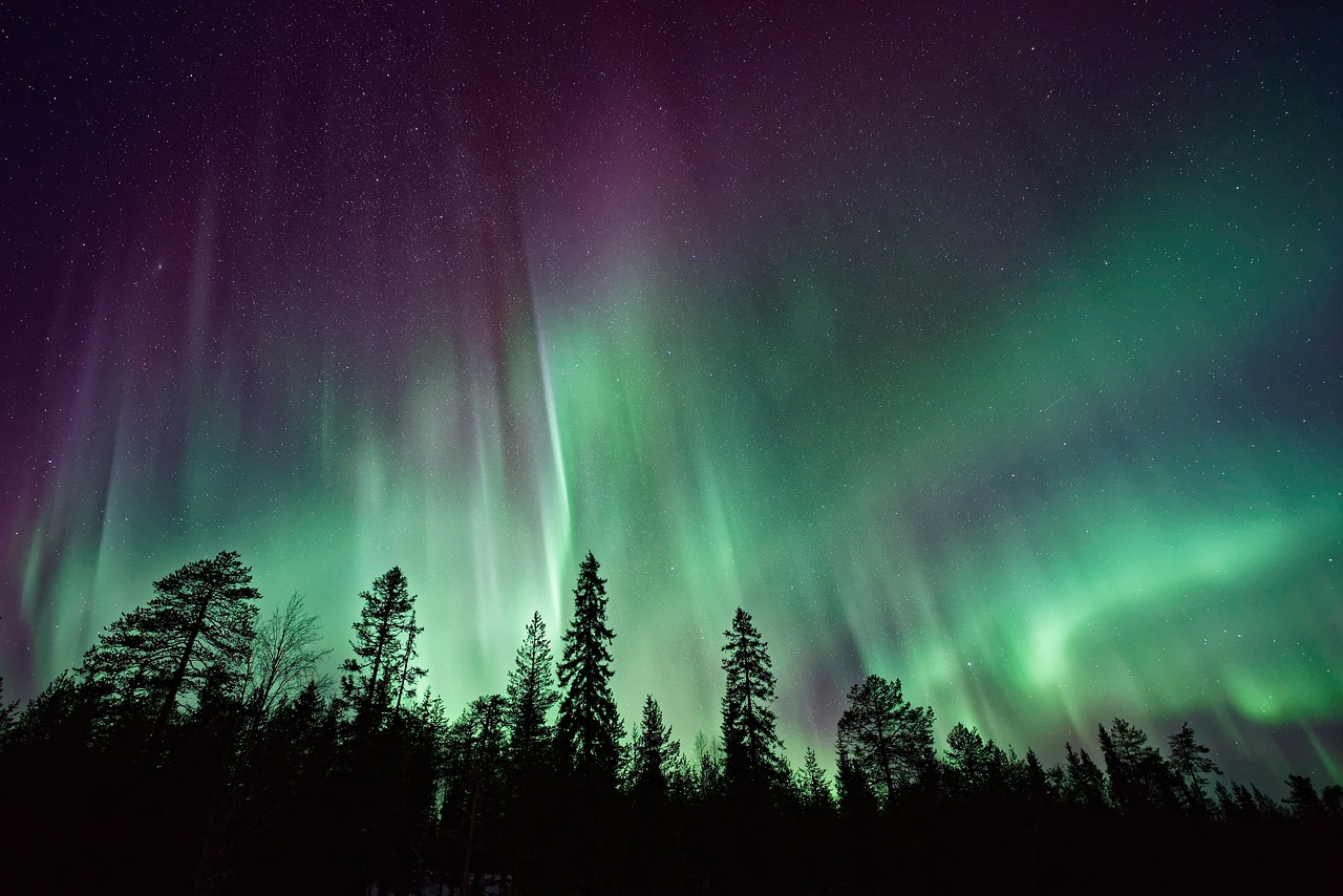 Image - aurora green stars sky atmosphere