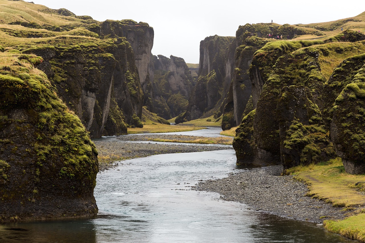 Image - river water green grass sand