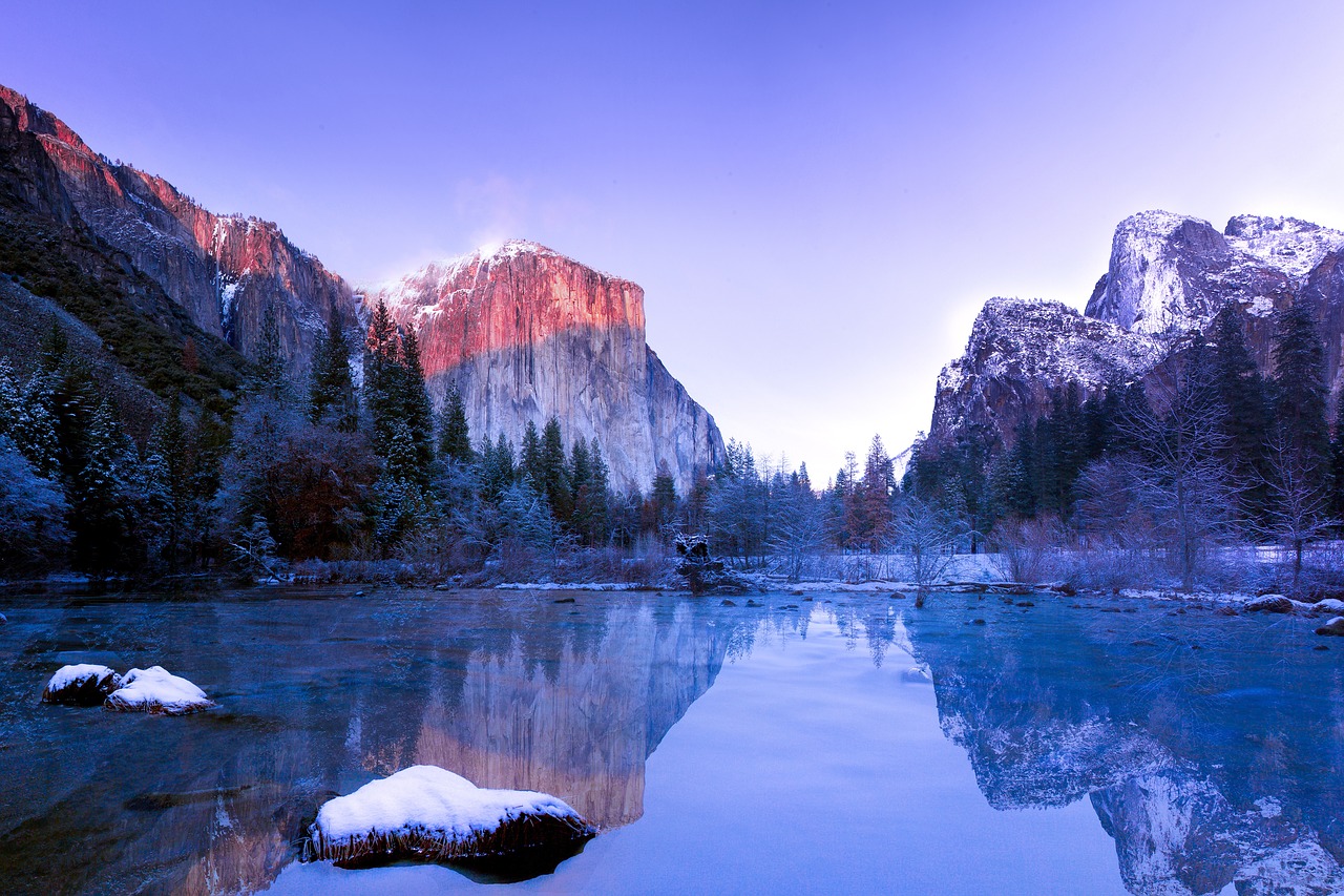 Image - lake water snow winter cold rocks