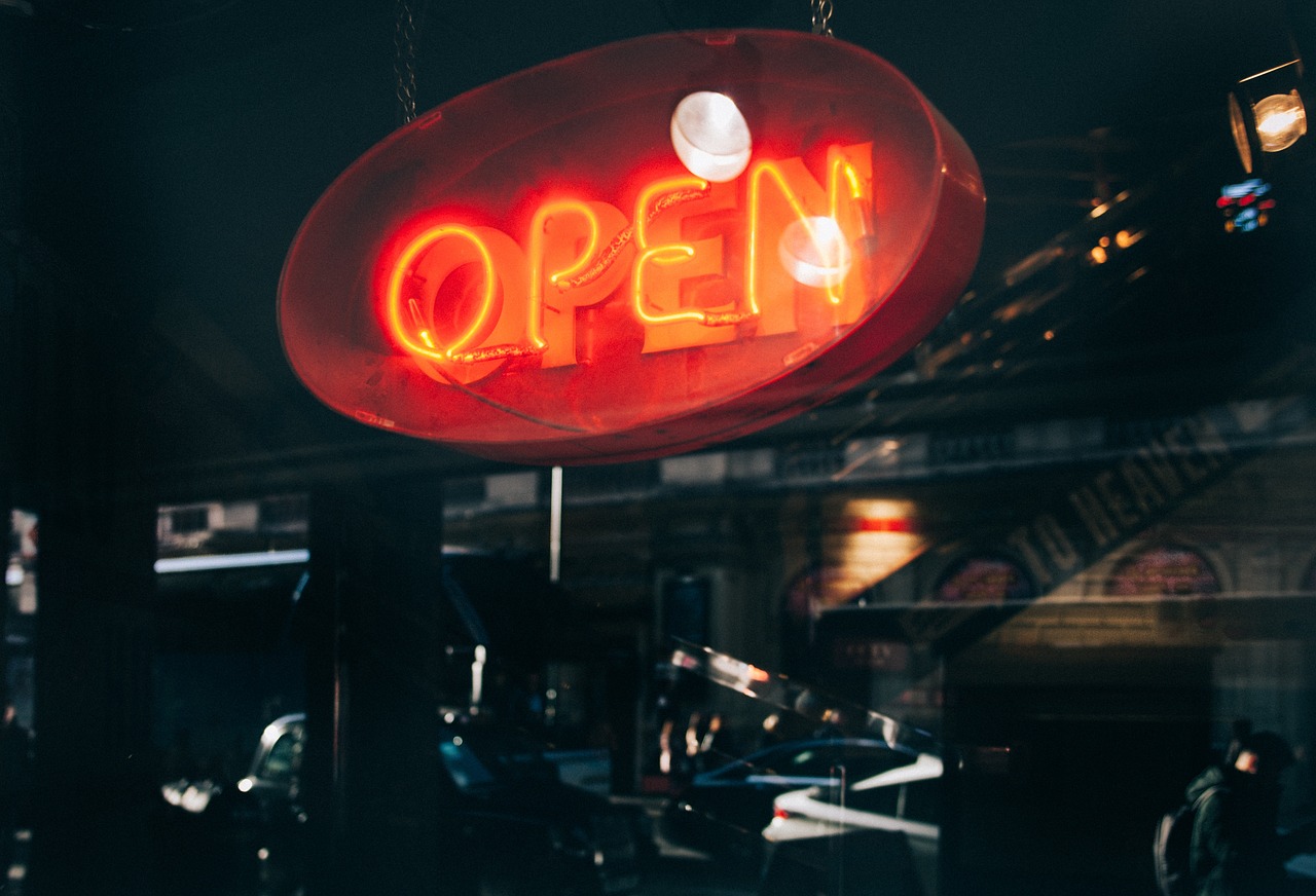 Image - dark night light neon sign