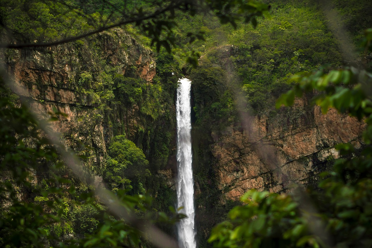 Image - waterfall mountain hill nature