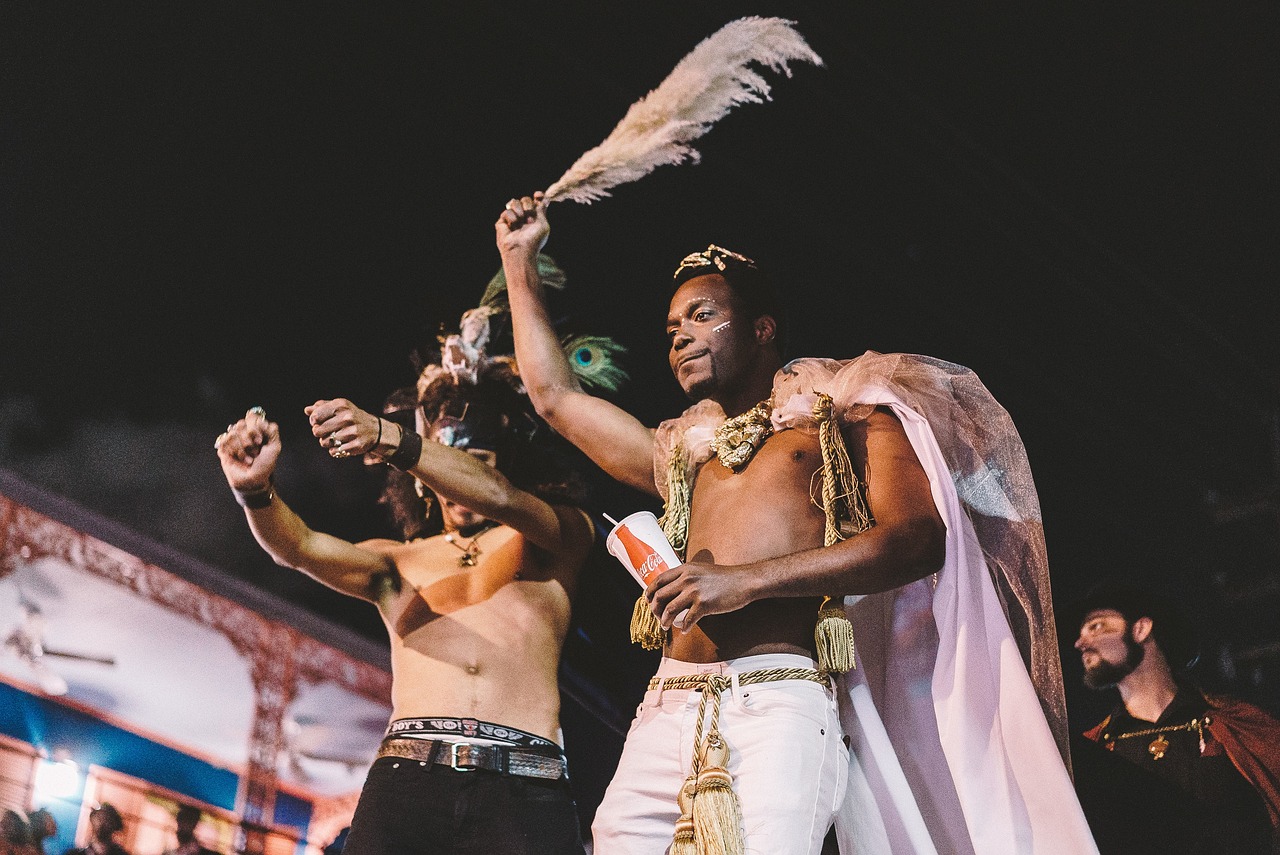 Image - people men dancing props costume