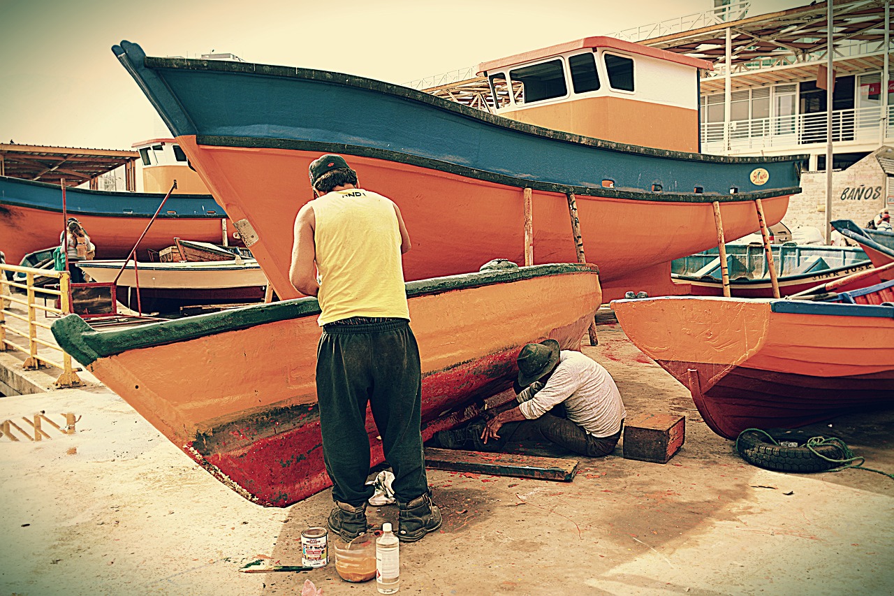 Image - painting boats fishermen inks