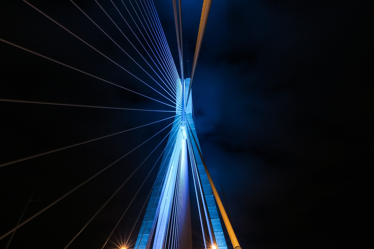 Image - dark sky night bridge wire