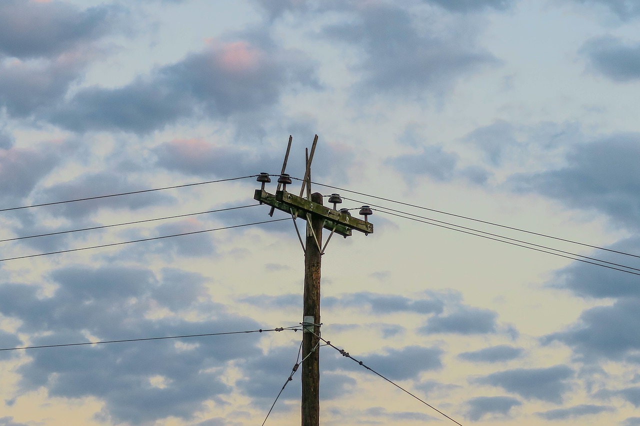 Image - post wire electricity blue sky