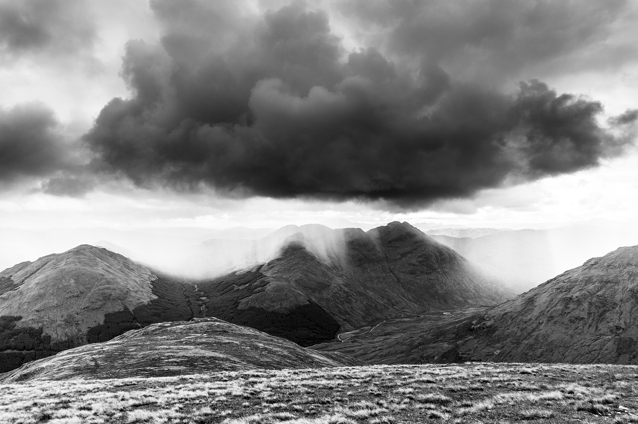 Image - mountain highland valley cloudy