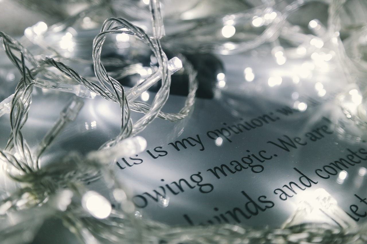 Image - letter text christmas card lights