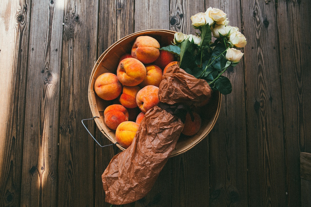 Image - fruit food flower basket wooden