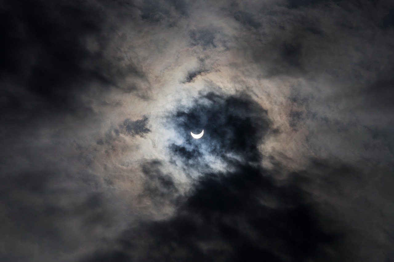 Image - moon light bright dark cloud sky