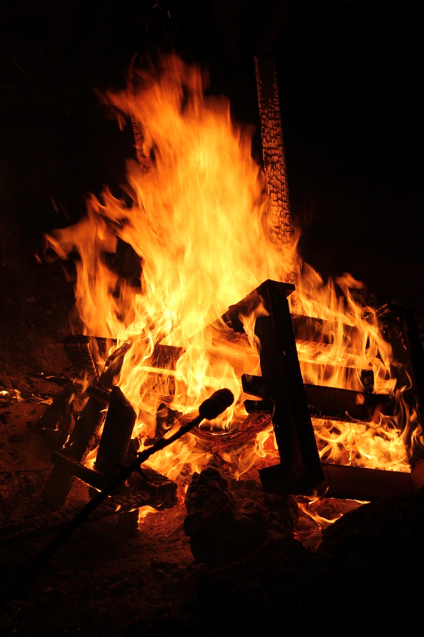 Image - wood campfire stick bread summer
