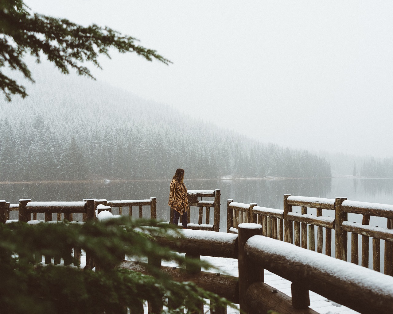 Image - people woman alone lake water