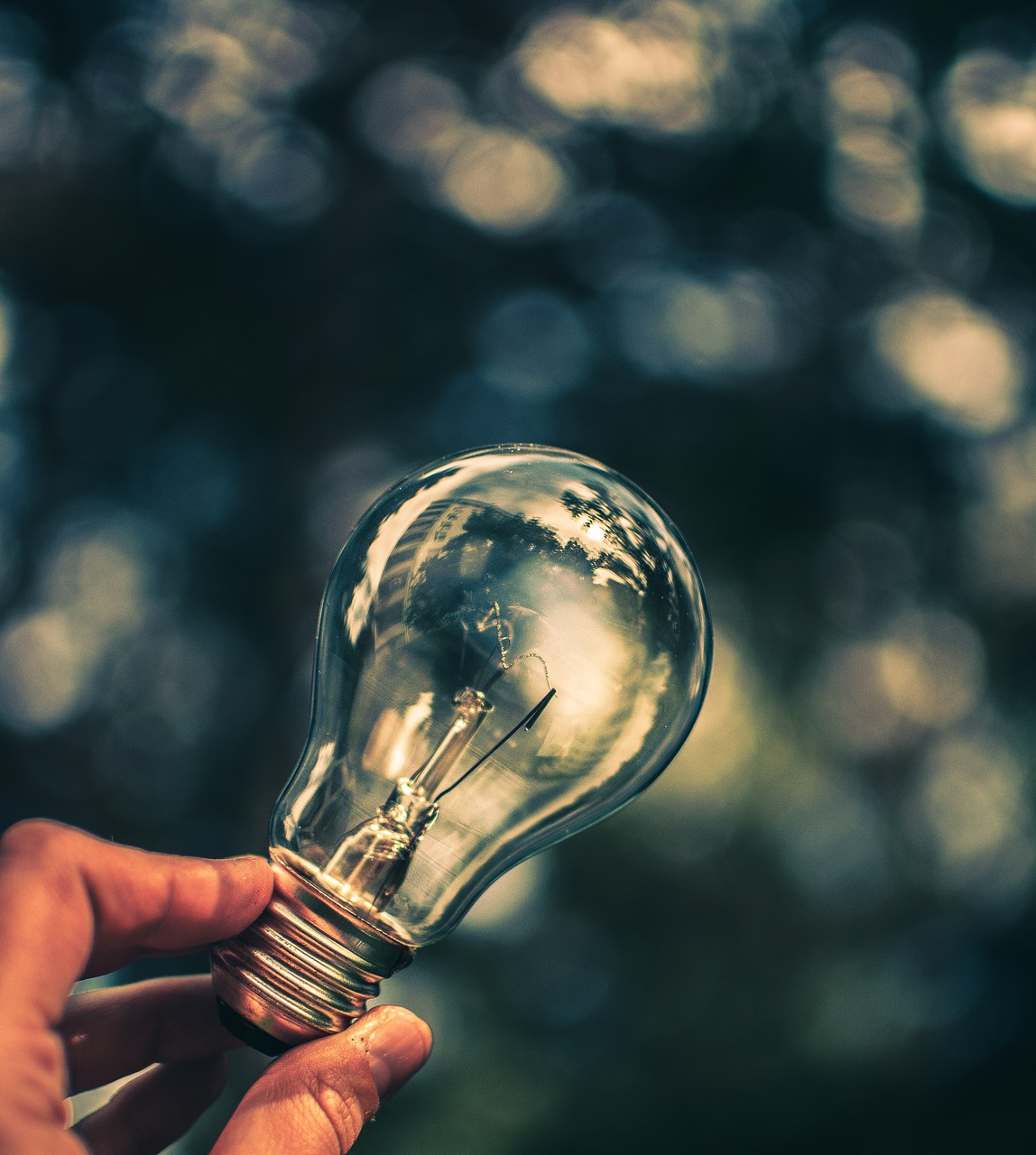 Image - light bulb bokeh nature green