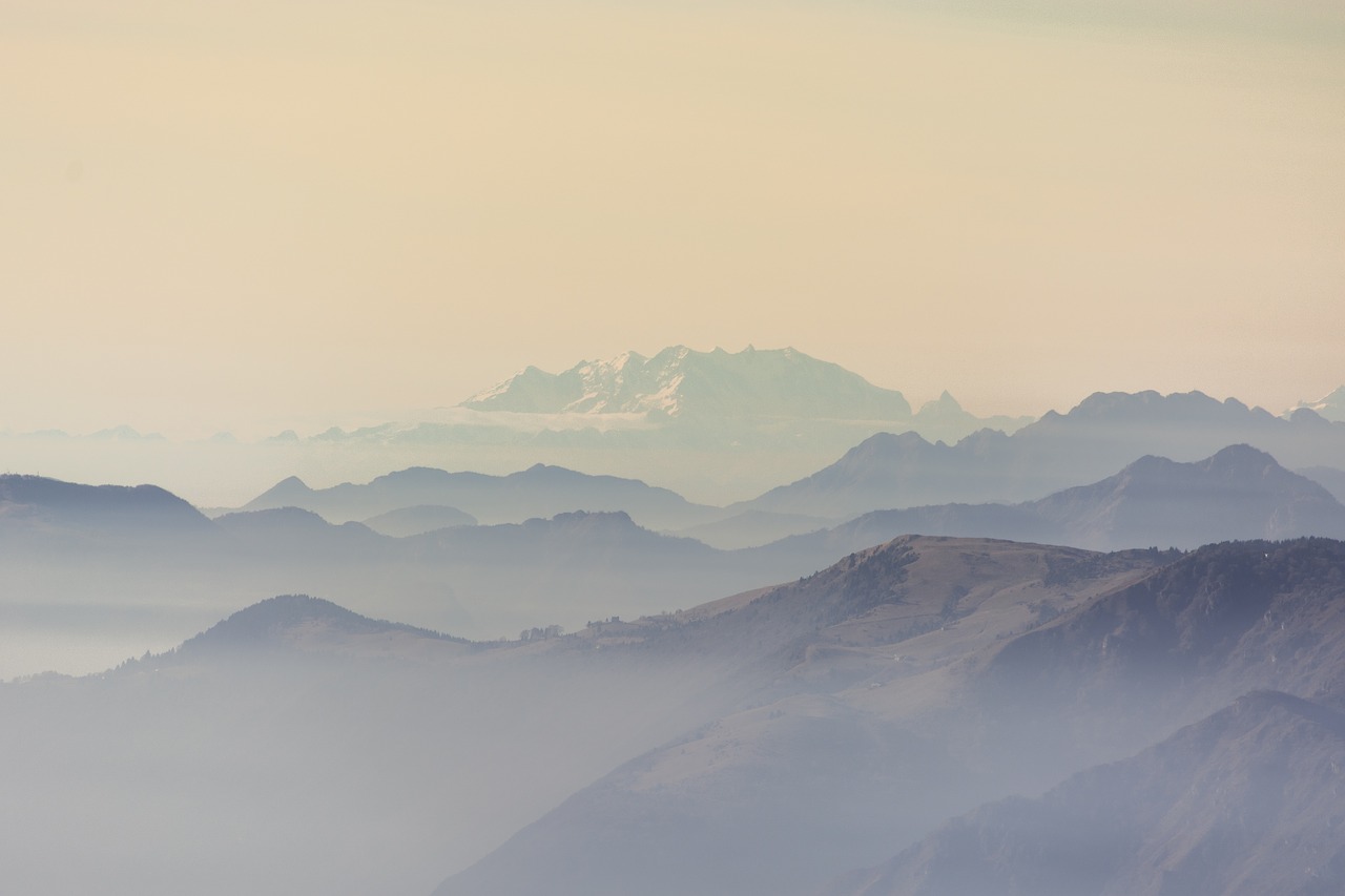 Image - mountain valley landscape fog cold