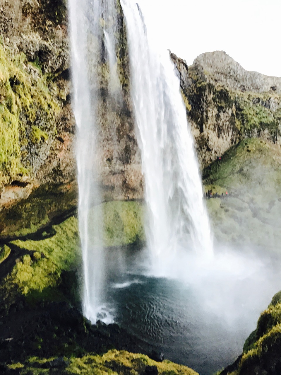 Image - waterfalls nature green grass moss