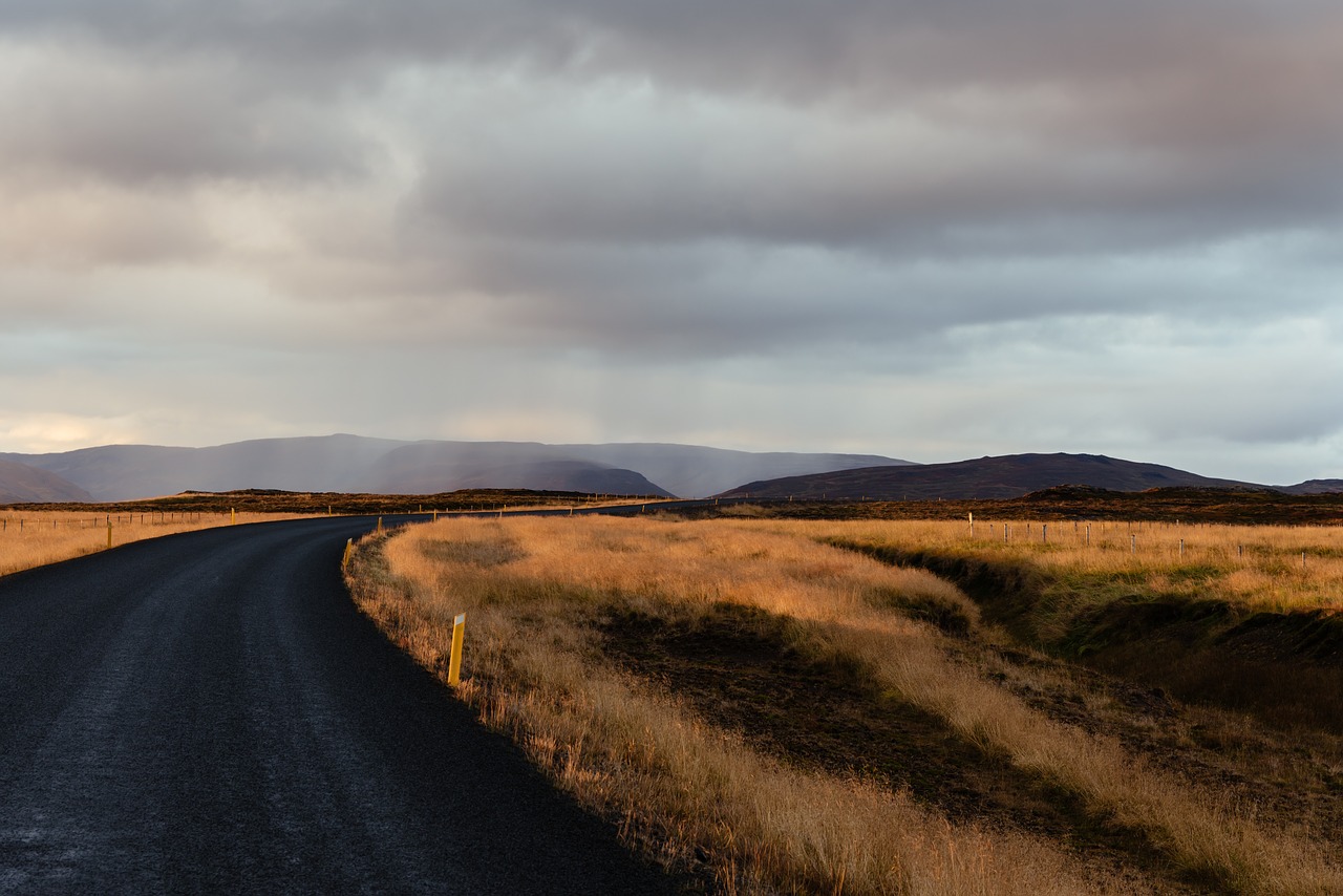 Image - road path grass field mountain