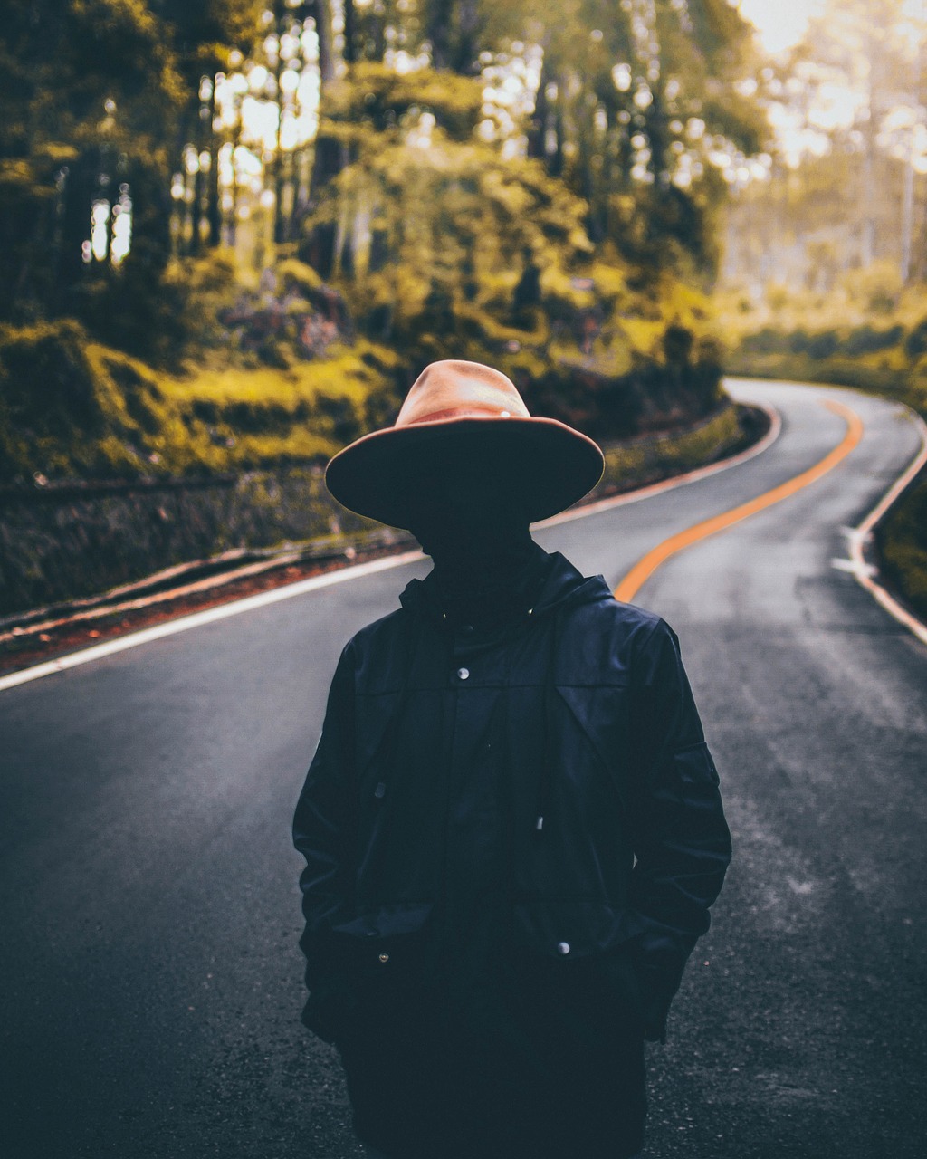 Image - people man alone dark blur road