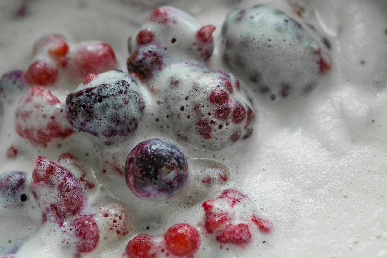 Image - blueberry cherry fruit salad food